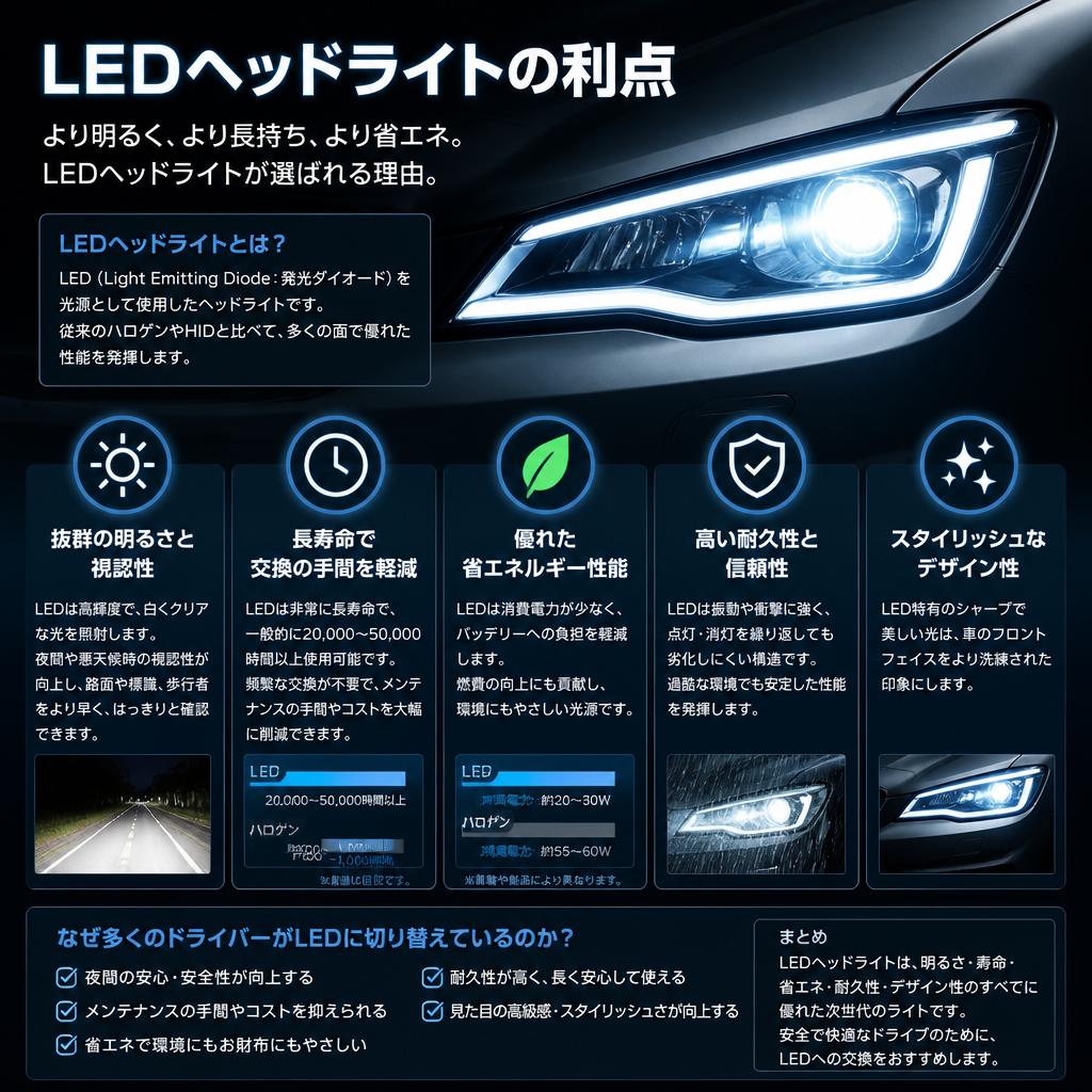 LEDヘッドライトのメリット