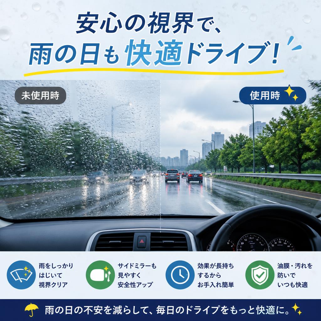 安心の視界で、雨の日も快適ドライブ！