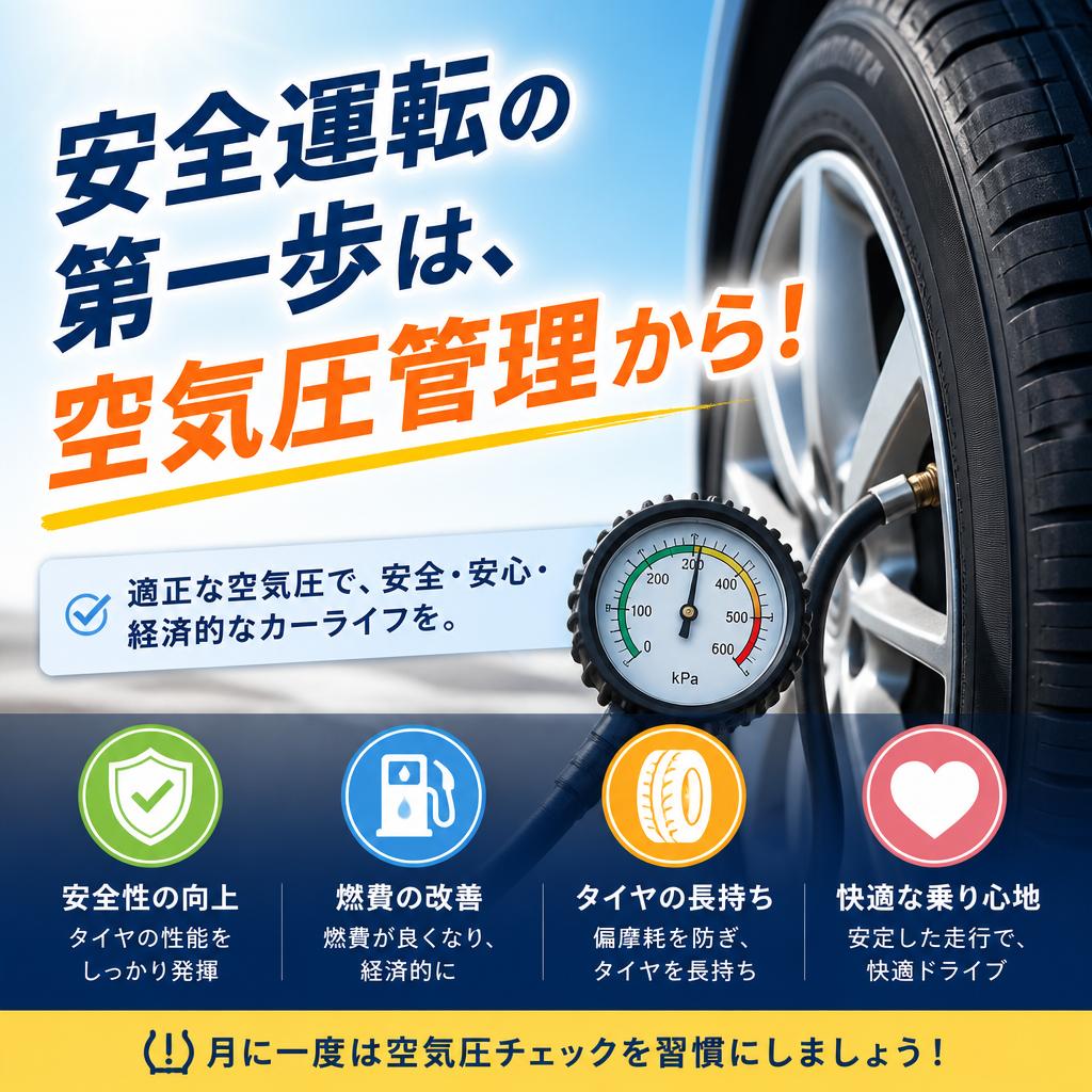 安全運転の第一歩は、空気圧管理から！